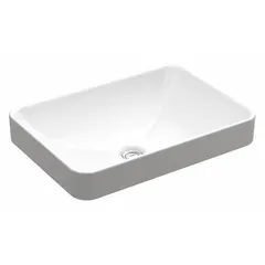 The KOHLER Vox® is a vitreous china above counter mount bathroom sink in white. It measures 22 5/8 inches in overall length and 16 1/8 inches in overall width. This sink is supplied without a faucet, suitable for handwashing in residential or commercial washroom installations.