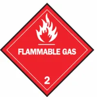 BRADY DOT Container Label: Flammable Gas, 4 in x 4 in, 4 in Label Ht, 4 in Label Wd, Vinyl, 500 PK (MPN 121066)