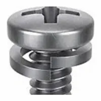 SEMS Screw: Split Lock, #8-32 Thread Size, 5/8 in Lg, Stainless Steel, Passivated, Pan, 25 PK (MPN 1-PPL-8C-62)