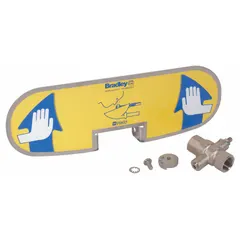 Push handle with integrated on/off valve for use with Bradley eyewash stations. Includes a handle ball valve. Compatible with Bradley series and replaces part S19-310FW.