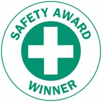 Hard Hat Label: Safety Award Winner, 2 in Dia, English, Non-Reflective, 4 Labels, Circle, Std, 4 PK (MPN 49555)