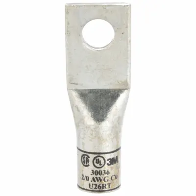 3M Compression Lugs: 3/8 in Stud Size, 2/0 AWG For Wire Sizes, Stranded Wire Type - One-Hole Compression Lugs