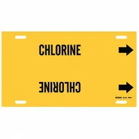 Pipe Marker: Chlorine, Yellow, Black, Fits 8 to 9 7/8 in Pipe O.D., 1 Pipe Markers, With Arrows (MPN 4025-G)