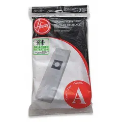 Standard paper vacuum bag for dry pickup only. Compatible with Hoover upright models U3101 and U3301. Used for routine debris collection and filtration during floor cleaning.
