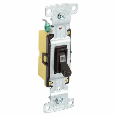 BRYANT Wall Switch: Toggle Switch, Single Pole, Maintained, Brown, 120V AC - Toggle Wall Switches