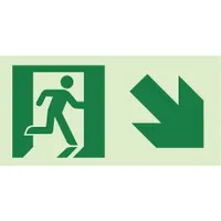 Photoluminescent Safety Sign: Plastic, Adhesive Sign Mounting, 6 in x 12 in Nominal Sign Size (MPN 4240-00-NIB-0274)
