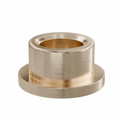 OILITE Flanged Sleeve Bearing: Bronze, SAE 841, 1/2 in Bore, 3/4 in OD, 1/2 in Lg - Lubricated General Purpose Metallic Flanged Sleeve Bearings