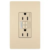 LEGRAND GFCI: Duplex, 5-15, Ivory, GFCI, 125V AC, 15 A, 2 Pole / 3 Wire (MPN 1597NTLTRI)