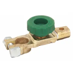 This side-post rotary disconnect switch is designed for negative polarity on 12V systems. With a maximum surge current rating of 500A and zinc contacts, it provides a means to isolate battery power during vehicle maintenance, storage, or emergency situations.