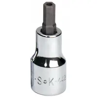 SK PROFESSIONAL TOOLS Socket Bit: 3/8 in Drive Size, Security Hex Tip, 7/32 in Tip Size, SAE (MPN 44214)