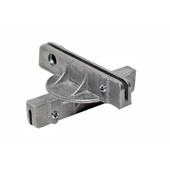 Silver mounting bracket with a 5-1/2 in slot width and no adjustment angle. Designed for flat signs, providing a fixed, non-adjustable attachment point. Commonly used in municipal and roadway signage applications.