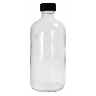 QORPAK Sampling Bottle: 480 mL, Colorless, 28-400, Phenolic, 60, PolyCone - Clear Narrow Mouth Round Glass Lab Bottles