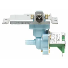 This valve controls water flow into washing machines and dryers. It is commonly replaced when the appliance fails to fill or leaks. For voltage, pressure, and connection details, consult the appliance manual.