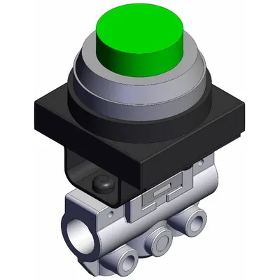 SMC Shuttle Valve: VM100 Series, Extended Button Actuator, 3 Ports, 1/8 in NPT - VM Series Manual Air Control Valves