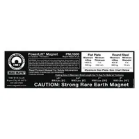 MAG-MATE Replacement Capacity Sticker: 900258, Below-the-Hook Lifting Magnets