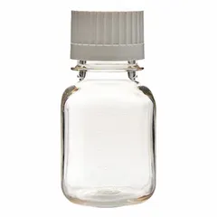 PETG Lab Media Bottle, 4.23 fl oz, Screw-On Closure, Graduated, Colorless