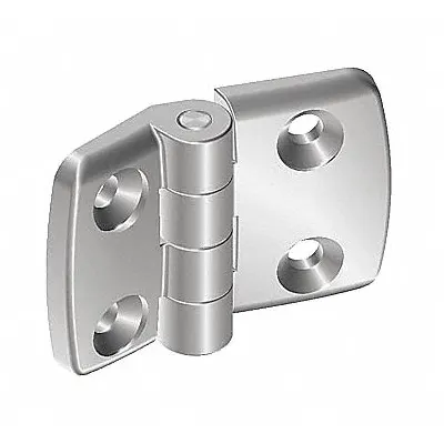 FATH INC. Hinge: 48 mm x 59 mm, 30 Series, For 8 mm Slot Wd, Silver, Aluminum, 6.6 mm Mounting Hole - Fixed Hinges