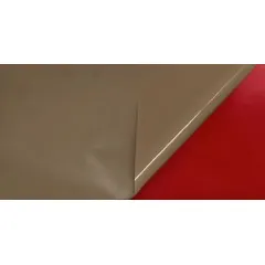 Red, ungraded plain polyester shim stock sheet. Measures 5 in width by 20 in length with 0.002 in thickness. Width and length tolerances ±0.0625 in; thickness tolerance ±5%. Used for gap filling, alignment, and spacing in industrial assemblies where non-conductive, corrosion-resistant material is required.
