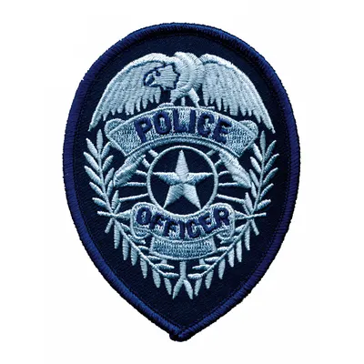 HEROS PRIDE Embroidered Patch: Police Officer, 2 3/4 in x 3 3/4 in, Gold/Navy, Plastic - Embroidered Badges