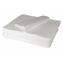Polypropylene sorbent pad for absorbing industrial spills, leaks, and drips of oils, coolants, solvents, and water. Each pad measures 30 in x 30 in and absorbs up to 104 oz. Sold in a 50-pack. Suitable for maintenance, manufacturing, and facility cleanup.