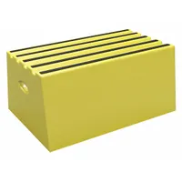 This DPI box step stool is a single-step plastic platform with a 500 lb load capacity and 11.5 in standing height. Its yellow molded construction provides a stable surface for accessing low shelves or equipment in warehouses, workshops, and maintenance areas