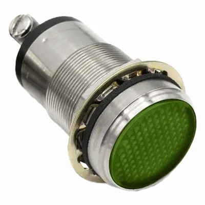 DIALIGHT Panel Indicator Light: 25 mm Panel Mounting Hole Dia, LED, Green, Flush Head - LED Indicator Pilot Lights