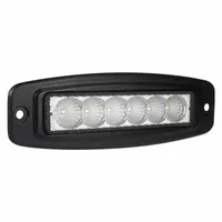 LED floodlight with flood beam pattern for recessed mounting on heavy-duty vehicles. Black housing, Deutsch electrical connection. Suitable for use on garbage trucks and tow trucks for area lighting during loading and maintenance operations
