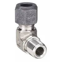 PARKER Compression Fitting Elbow: 1/4 in OD x 1/8 in Pipe Fitting Size, Compression x MNPT (MPN 4-2 CBZ-SS)