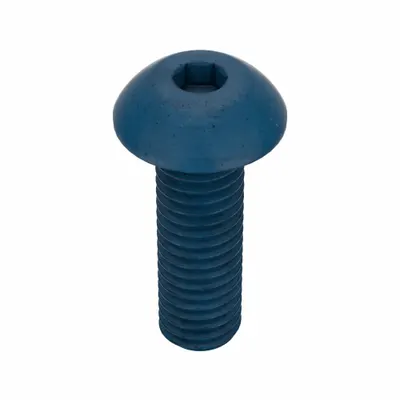 METRIC BLUE Socket Head Cap Screw: M5x0.80 Thread Size, 16 mm Lg, Button, Blue Phosphate - Button Head Socket Cap Screws