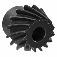 Spiral Bevel Gear: Spiral, Gear Ratio 3, Left Hand, Module m 2.5, 15 Teeth, Black Oxide-Coated Steel (MPN SBS2.5-1545L)