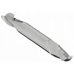 Double-end carbide square end mill with a 5/16" mill diameter, 1/2" length of cut, and 2-1/2" overall length. Features two flutes for general-purpose milling, slotting, and profiling in metals and composites.