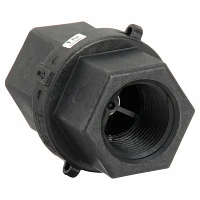 BANJO Check Valve: Poppet, Inline Valve Body, 1 in Pipe Size, FNPT x FNPT, For Water Media - Polypropylene Poppet Check Valves