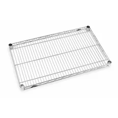 This steel shelf kit includes 2 fixed shelves with a chrome finish and 1/4 in lip height. NSF approved for use in commercial storage applications. Designed for use with Top-Track Wire Shelving systems (Mfr. No. TTM18C). Overall width 48 in, accommodates 5 shelves.