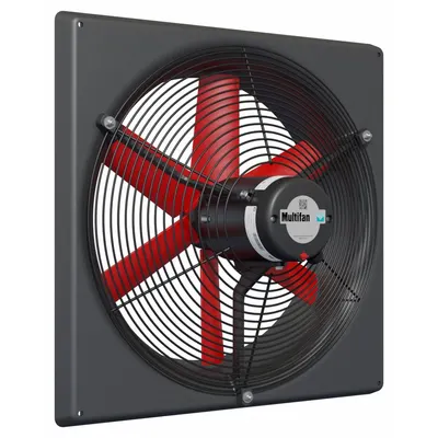 MULTIFAN Exhaust Fan: Direct Drive, 18 in Blade, 1/4 hp, 3,800 cfm, 240V AC, 1 ph - Corrosion-Resistant Direct-Drive Panel Exhaust Fans