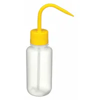 APPROVED VENDOR Wash Bottle: 250 mL, No Imprinting, Yellow, Wide, Std Spout Spout, White