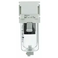 SMC Compressed Air Filter: Water Separator, 1/4 in NPT, 0.01 micron, 4.2 cfm, Plastic Bowl, AFD (MPN AFD20-N02C-CZ-D)