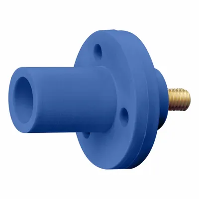 LEVITON Single Pole Receptacle: Blue, Straight Taper Nose Mating, Threaded Stud Termination - Receptacles with Threaded Stud Terminations