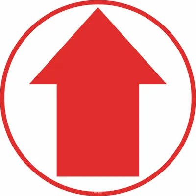 STRANCO Anti-Slip Floor Sign: Vinyl, Adhesive Sign Mounting, 17 in x 17 in Nominal Sign Size - Directional Arrow Floor Signs