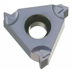 Carbide insert for internal thread turning, designed for UN thread forms. Used in lathes and CNC machines for producing precise threads in metal components.