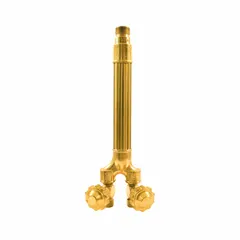 This Airco-style cutting attachment from UNIWELD features a 90° head and measures 8 3/4 inches in length. Designed for oxy-fuel cutting, it is suitable for precision cutting of steel and other metals in fabrication, maintenance, and repair applications.
