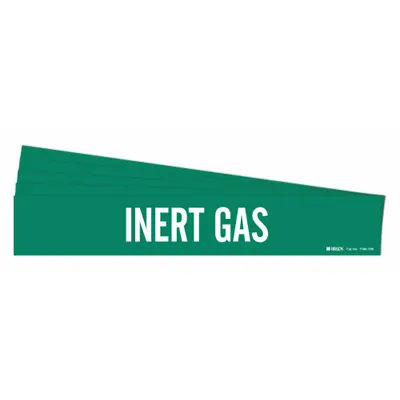 BRADY Pipe Marker: Inert Gas, Green, White, Fits 8 in and Larger Pipe O.D., 1 Pipe Markers - Inert Gas Adhesive Pipe Markers