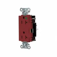 HUBBELL Receptacle: Hospital Grade, Decorator Duplex, 5-20R, Red, 125V AC, 20 A, 2 Pole / 3 Wire (MPN HBL2182STR)