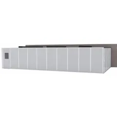 This 3-wall unassembled in-plant office measures 40 ft x 20 ft x 8 ft and features a gray steel-covered drywall construction with an aluminum frame. It provides a Sound Transmission Coefficient of STC 25, suitable for creating enclosed workspaces within industrial facilities such as manufacturing plants, warehouses, and distribution centers.