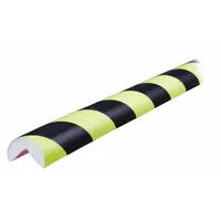 Corner Guard: Polyurethane Foam, Round Shape, 39 in Overall Lg, 1 in Overall Thick, Black/Yellow (MPN 60-6702-4)