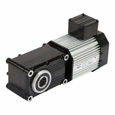 BISON AC Gearmotor: Right Angle, Single Output Shaft, Round, 3-Phase, TEFC, 80 RPM - Hollow Shaft Right Angle AC Gearmotors