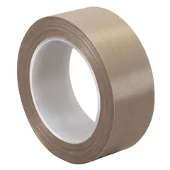 PTFE slick surface tape with silicone adhesive and polytetrafluoroethylene coated cloth backing. Provides low-friction, non-stick surface for release liners, heat sealing, and industrial packaging. Suitable for food processing and textile applications where temperature resistance and easy release are required.