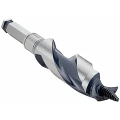 This hybrid spur and ship auger drill bit is made of carbon steel with a straight shank. It has a 1-3/8 in diameter and 7-1/2 in overall length. Designed for drilling clean, fast holes in wood, plywood, and composite materials, it is suited for framing, decking, and general construction applications.