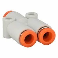 SMC Push-Fit Wye Fitting: 3/16 in OD x 3/16 in OD x 3/16 in OD Size, Polybutylene Terephthalate (MPN KQ2U05-00A)