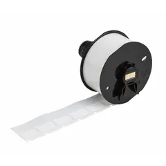 Vinyl precut label roll for use with Wraptor A6200 printer series and A62-R4300 ribbon. Available in Blue on White, Green on White, and Red on White. Suitable for cable, wire, and small cylindrical surface identification in industrial and electrical applications.