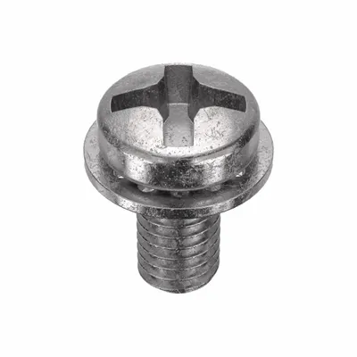 SEMS Screw: Internal Tooth, M3x0.50 Thread Size, 6 mm Lg, Stainless Steel, Plain - Machine Screws with Internal Tooth Lock Washers